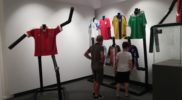 La mostra delle divise da gioco a Pontedera a luglio 2018 (collezione Simone Panizzi, foto Daniele Dei)