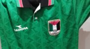 Maglia della nazionale della Palestina (collezione Simone Panizzi, foto Daniele Dei)